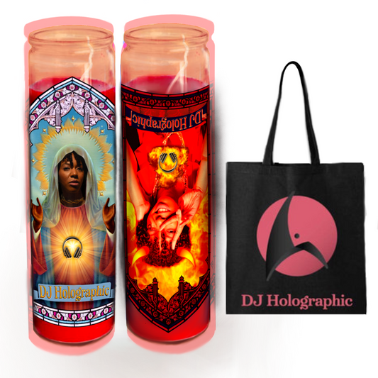 DJ Holographic Tote/Candle Bundle